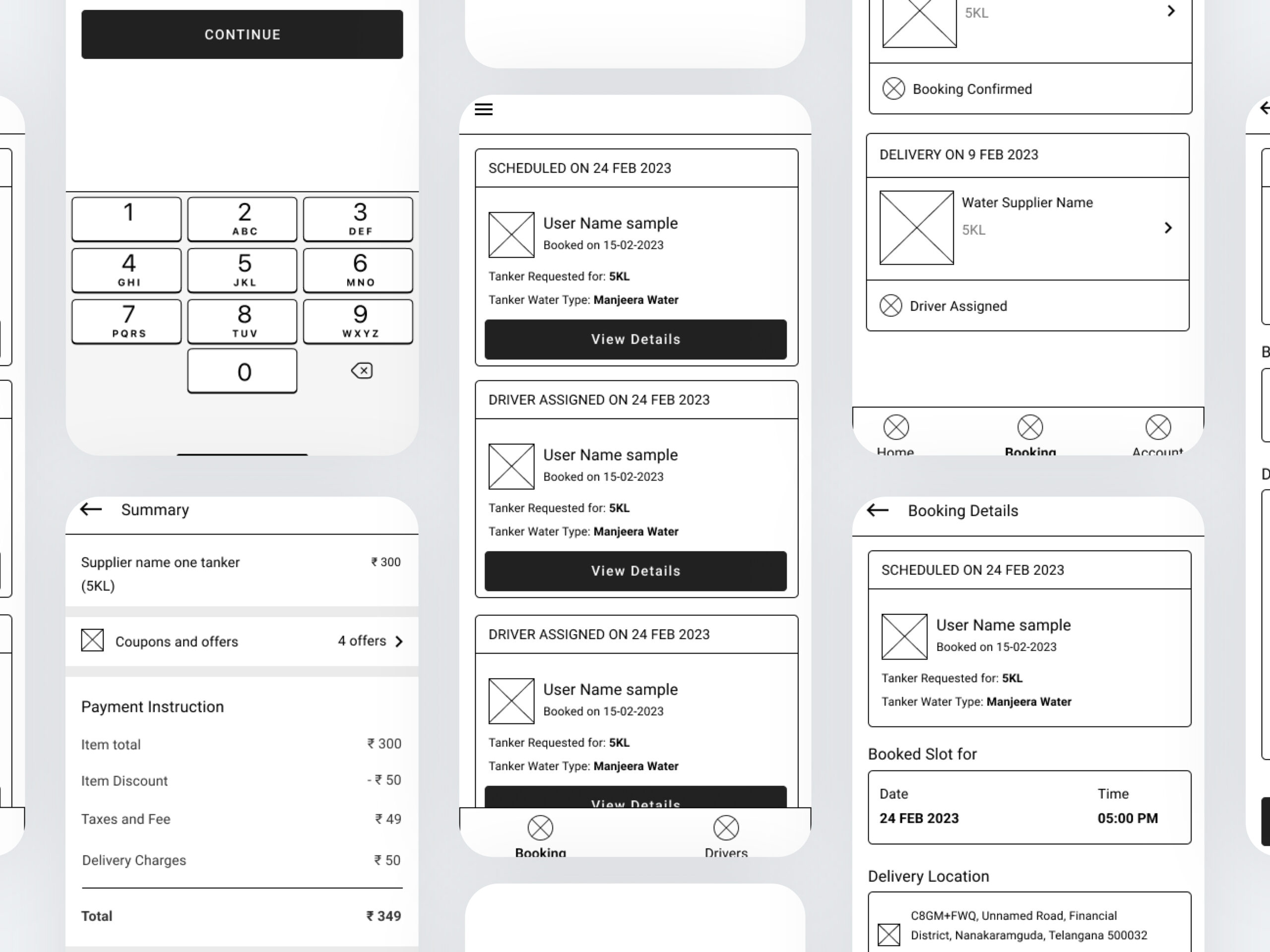 Aquahaulers wireframes